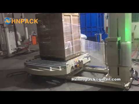 Hennopack fully auto turntable pallet stretch wrapper with side guide function