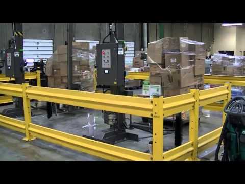 Cousins Packaging 4100 Ultra Automatic stretch wrapper in Tandem wmv