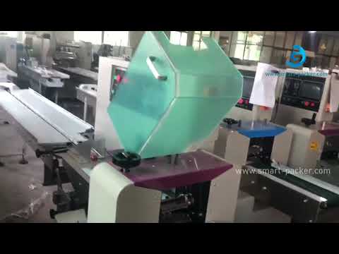 Electric power cable plug horizontal film wrapping flow pillow bag packaging machine testing video