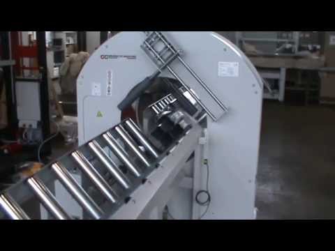 GG MACCHINE HORIZONTAL SPIRAL WRAPPER WITH V SHAPE MOTORIZED ROLLERS