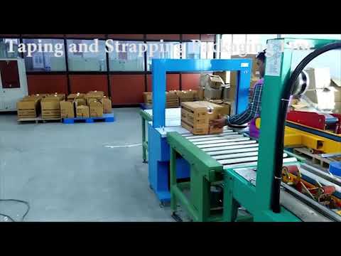 TAPPING AND STRAPPING PACKAGING LINE