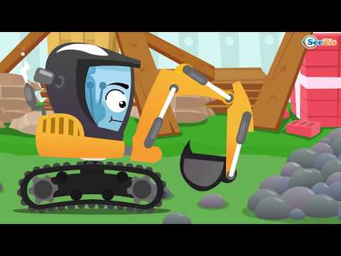 Bagger und Traktor kinderfilm - Bagger gräbt Grube | Cartoon für Kinder - Super Zeichentrickfilm