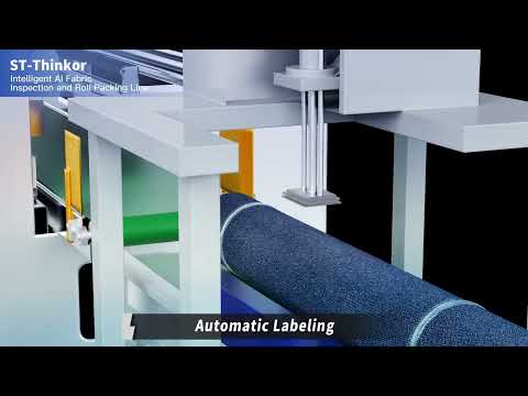 SUNTECH AUTOMATIC FABRIC ROLL PACKING LINE, FULLY AUTOMATIC PROCESS!