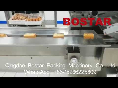 Servo Bread Buns Sandwiches Horizontal Flow Packing Packaging Wrapping Machine with PLC type