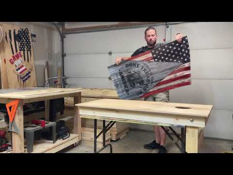 Installing a vinyl wrap - cornhole boards