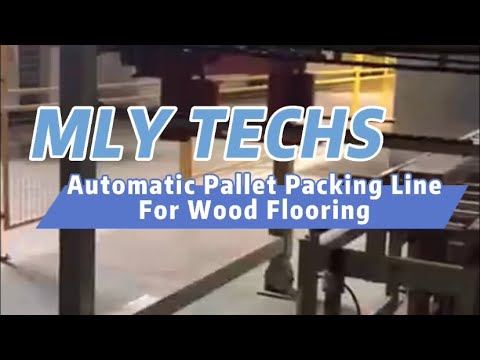 Full Automatic Pallet Packing Line For Wood Flooring