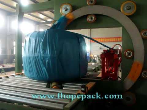 Big coil horizontal packing machine for wire coil, pipe,