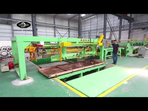 SS CR steel sheet metal coil servo motor shearing cutter cutting cut to length shearer machine line