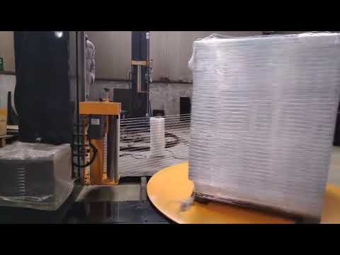 pallet stretch wrapping machine with film or netting materials