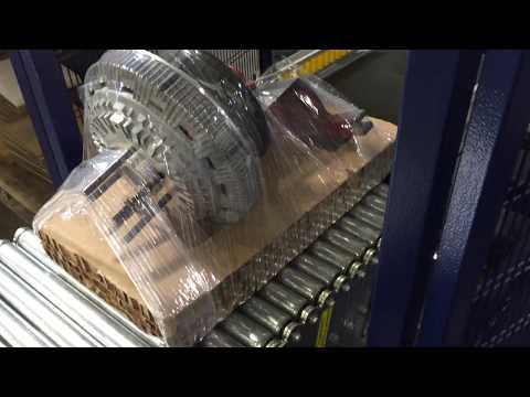 Orbit 6 horizontal stretch wrapper wrapping motors and gearbox on substrate - Robopac USA