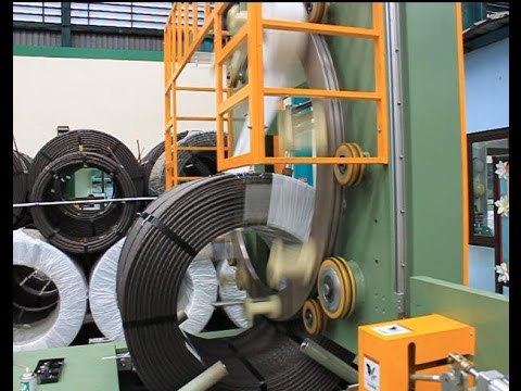 Steel wire coil wrapping machine and packing machine