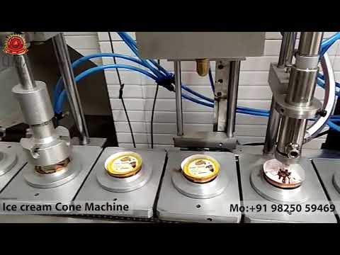 Fully Automatic Ice-Cream Cone Filling And Packing Machine #youtube #icecream #machine #making