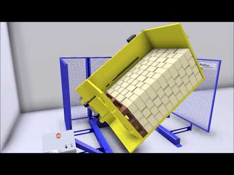 Palettenwender - pallet inverter PW 600: 2 x 95° (Animation)