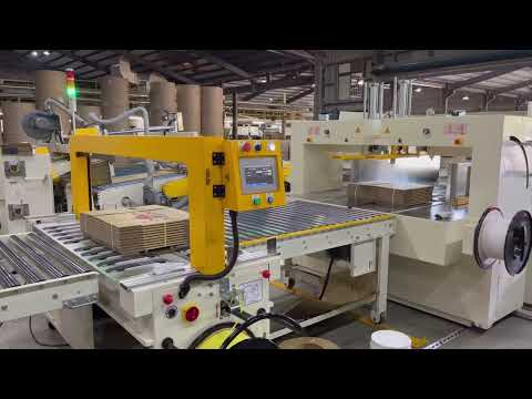 Automatic In-Line Strapping System for Corrugated Industry with PW-1300DHCM &amp; PW-4850DUAT