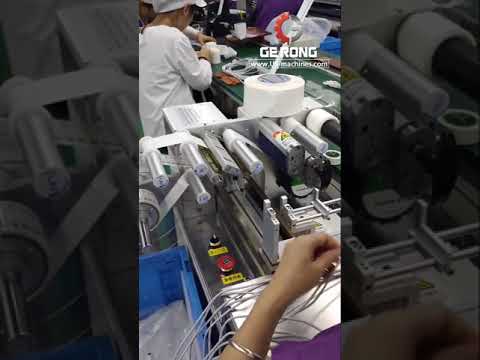 Semi automatic high accuracy straw cable wire adhesive sticker folding labeling machine