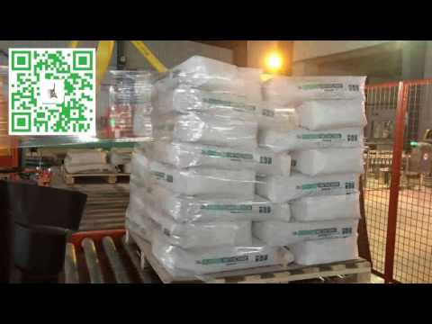 Fully auto turntable stretch wrapper in chemical titanium powder bag pallet stretch film wrap