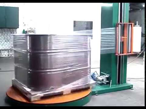 chemical drum pallet stretch wrapping machine | pallet stretch wrapper