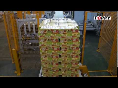 Inline pallet changer - TOPPY VSHAPE with demi pallet (fruit juices)