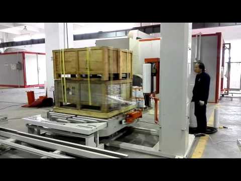 MP303 automatic on-line pallet wrapper and shutter car pallet wrapping machine