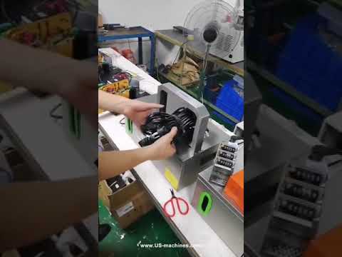 Desktop power cable clear belt strapping sealing packing machine testing video