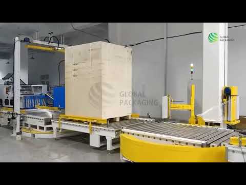 Online / Fully Automatic Pallet Wrapping &amp; Strapping Machine - Global Packaging