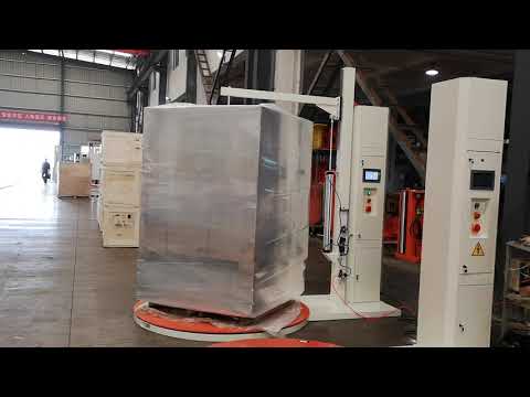 Semi Automatic Pallet Stretch Wrapping Machine With Top Plate