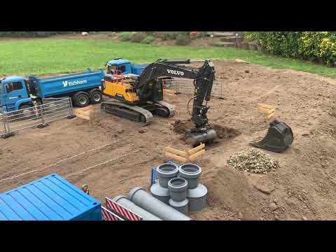 RC Bagger &amp; LKW‘s//THS Volvo EC480E//LESU MAN TGS//Kanalbaustelle//Part 1/5