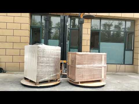 Automatic Pallet Stretch Film Wrapping Machine with Double Turntables #palletwrapper