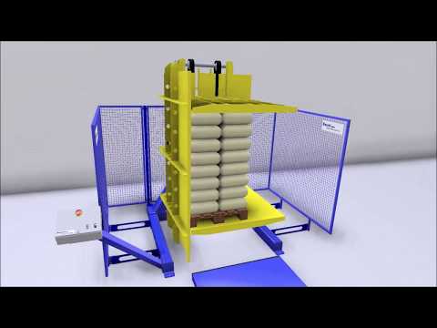 Palettenwender - pallet inverter PW 700: 2 x 180° (Animation)