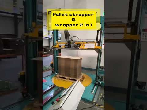 PET Pallet strapping and wrapping machine ,Pallet wrapper and strapper 2 in 1 machine