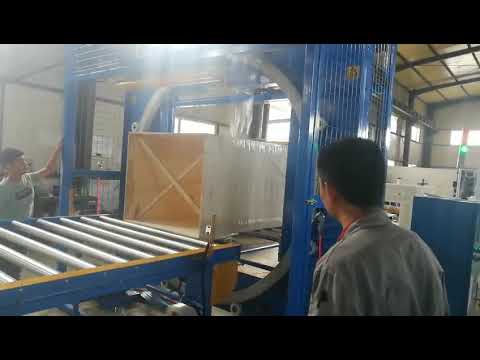 Horizontal stretch wrapping machine for bed frame and the other related parts