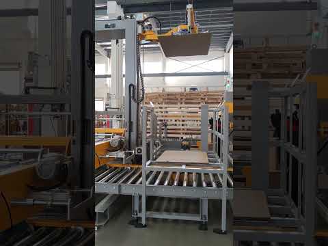 Low lever pallet palletizer for cartons and bags ,online pallet wrapping machine