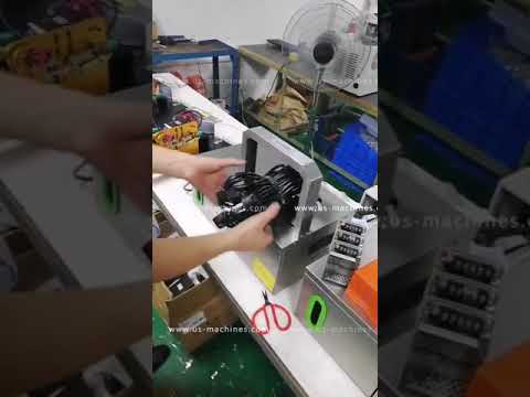 Desktop power cable clear belt strapping sealing packing machine testing video