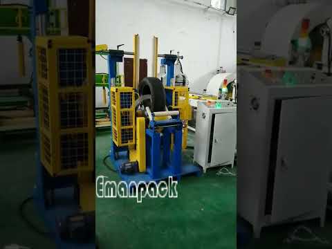 Coil wrapping machine with extended long side rollers