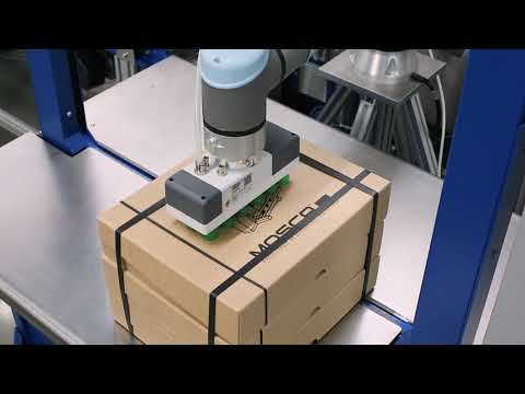 MOSCA End-of-Line Strapping Solutions in Combination with a Collaborative Robott