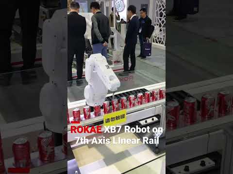 ROKAE XB7 Robot on 7th Axis Linear Rail #robot #industrial #robotics #manufacturing #technology