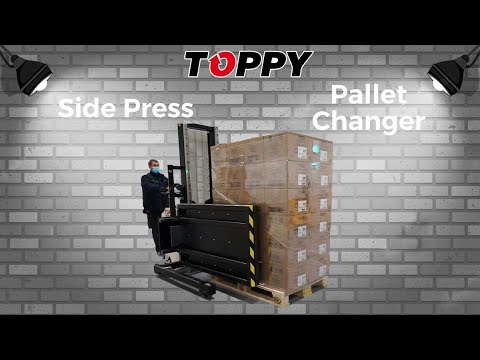 Mobile pallet changer &quot;TOPPY SIDE PRESS SPLITTER&quot; - Boxes