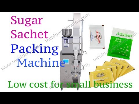 sugar sachet packing machine three sides sealing paper bag