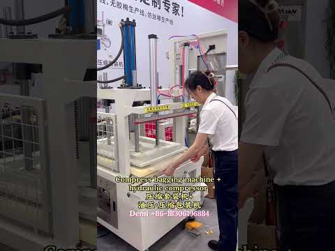 Automatic pillow cushion compress bagging machine with hydraulic compressor packing machine