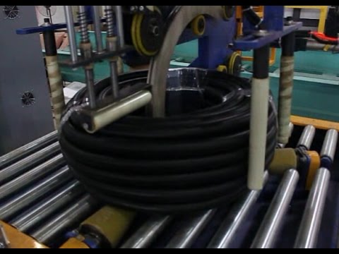 Automatic pipe and hose coil packging line