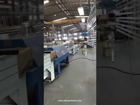 Automatic long steel parts aluminum steel film wrap sealing shrinking packing machine