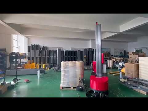 Automatic robot stretch film pallet wrapping machine