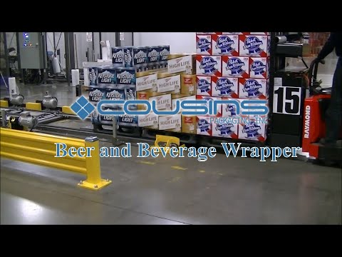 Cousins Packaging - Beer and Beverage Pallet Wrapper with 3.5&quot; Conveyor Height.