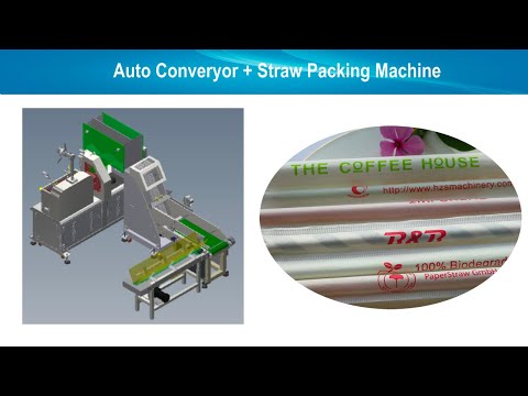 new Automatic line straw packing machine