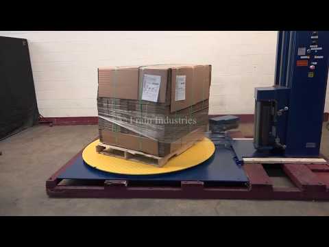 Lantech Semi Automatic Low Profile Column Style Stretch Wrapper Demonstration