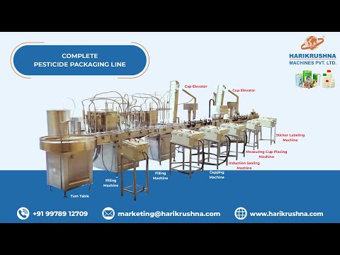 Automatic Pesticide Packaging Line - Filling, Capping &amp; Labelling Machine