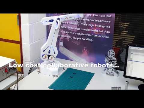 Low cost collaborative robots; bench top industrial robot arms.