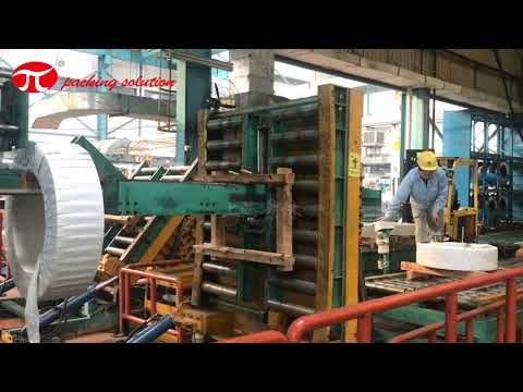 automatic vertical steel coil packing line