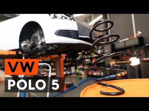 How to change front springs / coil springs on VW POLO 5 Saloon [TUTORIAL AUTODOC]