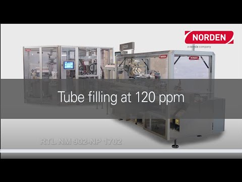 Tube infeed with robot for tube filling and cartoning